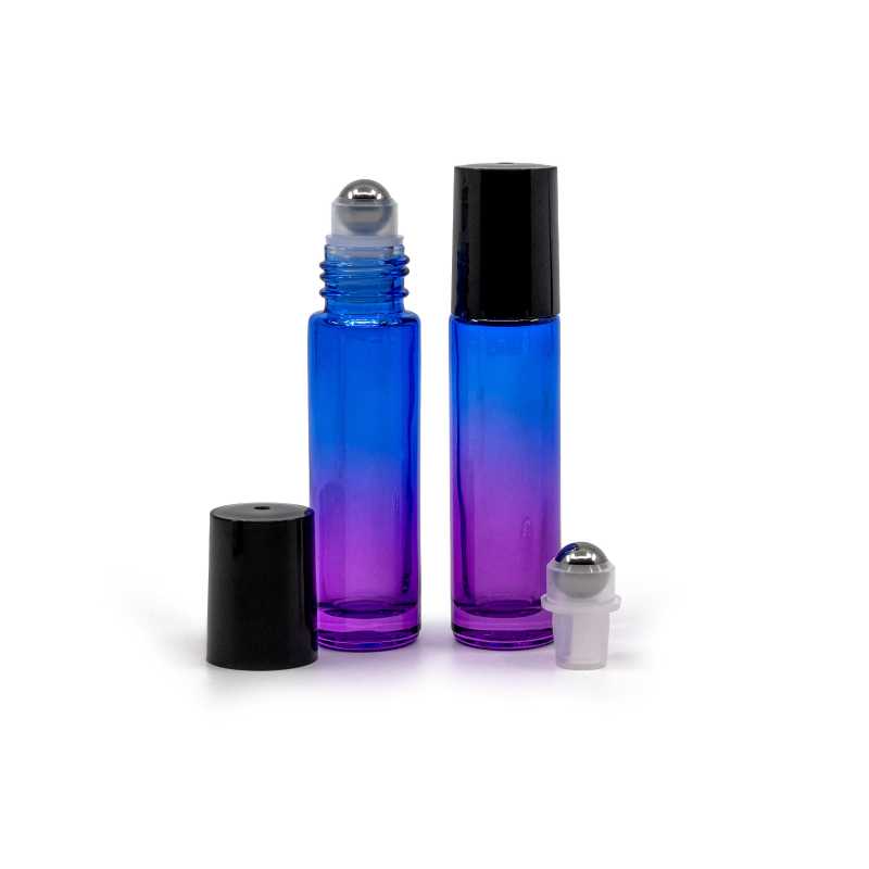 Glas-Roll-On-Fläschchen, blau-violett, 10 ml