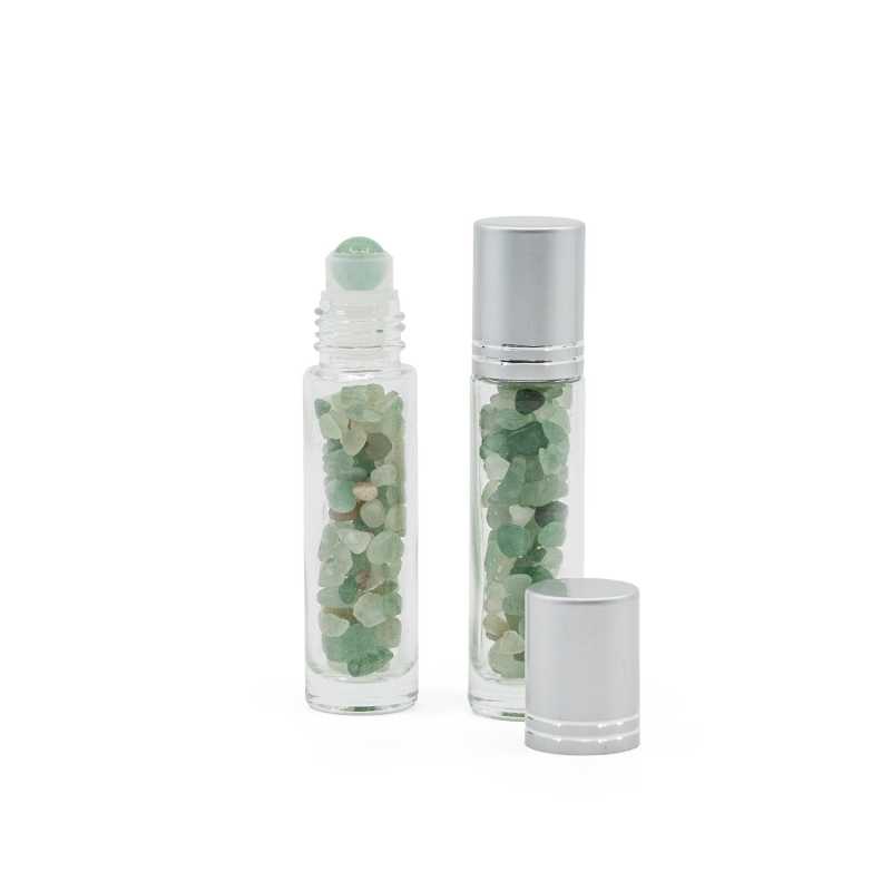 Glas-Roll-on mit Aventurin, Silberkappe, 10 ml