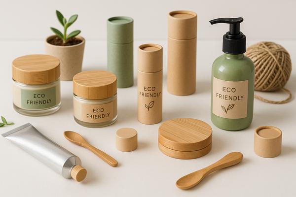 Kosmetiketikett mit Marketingaussagen wie natural und chemical-free